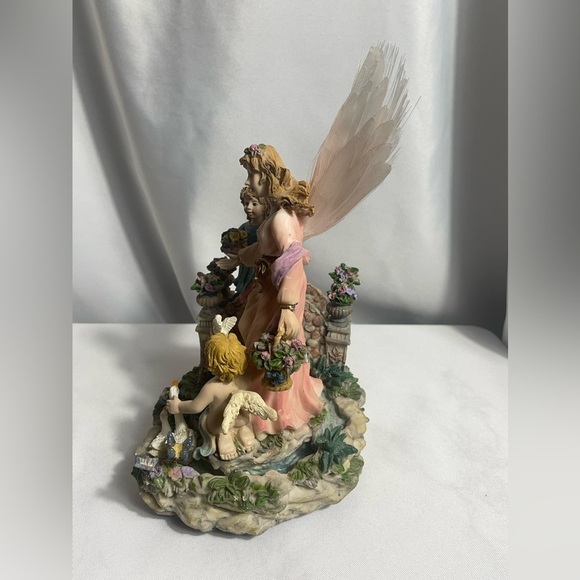 Vtg Musical Fiber Optic Angel 
"Angels We Have Heard On High" w/ Child & Cherub - Picture 5 of 13